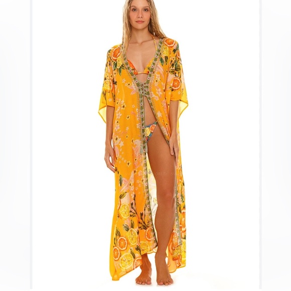 Agua Bendita Selam Vita Tunic Cover up Caftan NWT One Size - Picture 1 of 16